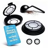 DL-pro 2-er Set Nachfüllbare Kaffeepads für Melitta 180424 Permanent Padfilter Kaffeefilter für Senseo Kaffeemaschine HD7800 bis HD7874 2 Stück mit Kaffeepulverlöffel