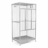 Montana Cages | Premium Voliere New Sydney I Vogelkäfig für Sittiche und kleine Papageien, inkl. 2 Näpfe, 4 Lenkrollen, AVILON Pulverbeschichtung, Platinum Edition, ca. 90 x 70 x 180cm
