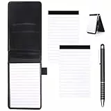 Vaktop Notizbuch Klein, Mini Notizbuch A7, Notizblock Klein mit 2 Stück Notizblöcke und Metall Stift, Pocket Small Notebook für Aktivitäten Im Freien (Schwarz)