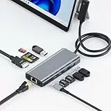 Microsoft Surface Docking Station,10-in-1 Surface Dock mit HDMI,Ethernet,SD/TF-Steckplatz,3*USB 3.0, 2*USBC 3.0, 1*USBC PD,Docking Station für Surface Pro 11/10/9/8/X/7/6/5/Surface Laptop/Surface Book