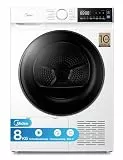 Midea Serie V5 Wärmepumpentrockner, 8 kg, Energieklasse C, WLAN-Steuerung, 30 Minuten Schnelltrocknung, UV-Desinfektion mit Milbenentfernung, Knitterschutz, Inverter-Motor, Weiß, MDV5EH80WBC