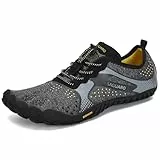 SAGUARO Barfußschuhe Herren Barfussschuhe Damen Barfuss Schuhe Outdoor Zehenschuhe Leicht Fitnessschuhe Traillaufschuhe mit Breite Zehenbox, Fast Ⅰ - Barfußschuhe Rauchiges Schwarz, Gr.43 EU
