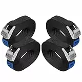 Zurrgurt Spanngurt belastbar bis 250 kg DIN EN 12195-2 Befestigungsgurt Klemmverschluss Befestigungsriemen schwarz Verschiedene Längen Stückzahlen, 4er Pack 2.5 cm x 4 m