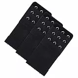 Yolev 3 Stück BH-Verlängerer für Damen 3 Haken 3 Reihen Stretch-Unterwäsche Verlängerungsschnalle Schwarz Verlängerungsgurt Schwangerschafts Zubehör