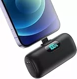 Mini Powerbank für iPhone 5000mAh, Klein Power Bank Kompakt 22.5W PD 3.0A Schnelles Aufladen Akkupack Tragbares Externer Akku mit LED Display Kompatibel mit iPhone 14/13/12/11/X/XR/XS/8/7/6 Serie