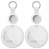 GPS Tracker Tag 2er Pack - Smart Tag Kompatibel mit Apple Wo ist? (iOS NUR) mit Schutzhülle, Wasserdichter Gegenstandssucher, Bluetooth-Schlüsselfinder für Geldbörse, Gepäck, Austauschbare Batterie