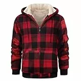Jamicy Winterjacke Herren Flanell Holzfällerjacke Winter Gefüttert Kariert Hemdjacke mit Kapuze Jacket Dicke Warm Flanelljacke Tunnelzug Thermojacke Freizeit Kapuzenjacke 05 Mehrfarbig XL
