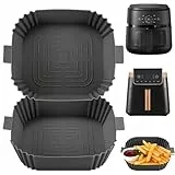 2 Stück Airfryer Silikonform (4,7L-6,5L),silikonform airfryer Wiederverwendbar,Airfryer zubehör Einsatz für Philips 6.2L,Ninja Airfryer AF180EU 6,2L,Cosori 6L 5,5L/,Kompatibel mit anderen Air Fryer