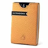 W4LLET® Kartenetui, Strukturleder Caramel | Echtleder, Premium RFID Schutz | Handgefertigt in Deutschland | Ultra dünn, Slim Wallet