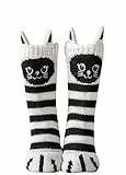 PUTUO Damen Stoppersocken dicke Haussocken mit Anti Rutsch Sohle, Damen ABS Socken Hüttensocken warme Wintersocken flauschig Thermo-Socken mit Innenfrottee
