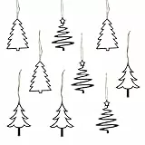 Bseical Christbaumschmuck Holz, 9 Stück Weihnachtsbaumschmuck Holz, Weihnachtsdeko zum Aufhängen,Weihnachtsbaum Deko Schwarz Baumschmuck Weihnachten,Holzanhänger Weihnachtsdekoration Weihnachtsschmuck