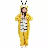 CarRivb Kids Bienen Onesie Suit Hooded Pyjamas Halloween Weihnachten Cosplay Kostüm für Jungen & Mädchen (9-10 Jahre)