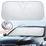 Bseical Sonnenschutz Auto Frontscheibe 136×65cm, Innen, Frontscheibenabdeckung, Sonnenblende Vorne, Windschutzscheibe für Selbsthaftend UV Hitzeschutz Plane (S), Bseical-351
