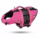 CITÉTOILE Schwimmweste Hund, Hunde Schwimmweste mit Griff und Reflektierend, Rettungsweste für Kleine Mittlere und Große Hunde mit Guter Auftrieb, Leicht und Sicher für Wassersport Rosa XL