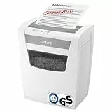Leitz IQ Aktenvernichter Office S, 14-12 Blatt Kapazität (70-80 g/m²), TÜV+GS zertifiziert, Partikelschnitt, Sicherheitsstufe P4, Besonders leise, 23L Behälter, Schredder für Büro, Weiß, 80990000