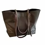 YXQSED Henkeltaschen Damen PU Leder Shopper DamenGross Henkeltaschen Tasche Student Schultasche Arbeit Handtaschen für Damen Schultertaschen Damentaschen Weich Umhängetasche
