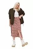 TRENDYOL Damen Fliesenblumenmuster Tipp Detaillierter Rock Skirt, Brick, 38 EU