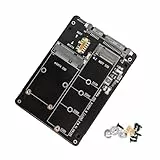 JZK 2-in-1 M.2 NGFF/MSATA zu 2,5' SATA III Adaptergehäuse, unterstützt B-Key/B&M-Key M.2 SATA (2230/2242/2260/2280) & MSATA SSD (Nicht kompatibel mit NVMe/PCIe/M-Key)