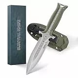 TIVOLI Outdoor Messer Feststehendes Klingen, Full Tang Jagdmesser mit Kydex-Hülle, Gürtelmesser mit Multifunktionswerkzeug, Geeignet für Camping, Dschungel-Exploration, Wandern in Olivgrün
