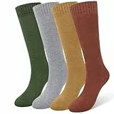 Beaulov 4 Paar Damen Kniestrümpfe Fluffy Stulpensocken Winter Warm & Weich Skisocken für Damen Lange Strümpfe Nur die Kniestrümpfe Knee High Socks Thigh High Socken Lang
