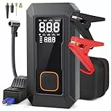 Ambesty Starthilfe Powerbank für Pkw mit Kompressor 150PSI, Auto Starthilfe Powerbank für All Benzin und 8.0L Dieselmotor, 8000mAh Starthilfegerät mit Starthilfekabel, LED-Licht und LCD-Bildschirm