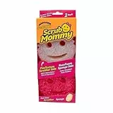 Scrub Daddy Scrub Mommy Putzschwamm, Topfreiniger Küchenschwämme, Putzmittel mit Texturveränderung, kratzfreier Spülschwamm, geruchsresistenter Smiley Schwamm, Geschirrschwamm - 2er Pack Rosa/Violet