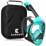 Khroom Schnorchelmaske Erwachsene & Kids ab 3 Jahre | CO2 sicher | Vollgesichtsmaske mit Easy-Breath System | Schnorchelset Alternative | Seaview Y Tauchmaske Schnorchelmaske Kinder