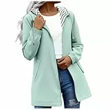 KOG Damen Regenjacke Wasserdicht Regenjacken Atmungsaktiv Funktionsjacke Sport Jacke Einfarbig Bekleidung Bomberjacke Wintermantel Freizeit Outdoor Jacken Teenager Mädchen Regencape Grün 3XL