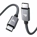 RAMPOW USB C auf USB C Kabel, 100W USB C Kabel, iPhone 15 ladekabel Schnellladekabel USB C für MacBook Pro/Air, iPhone15/15 Pro, Samsung Galaxy S23 /S22/S21, iPad Pro, Xiaomi, Sony - Grau/1M