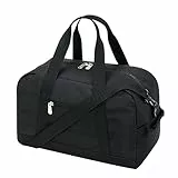 YoKelly Klein Mini Reisetasche, Sporttasche 18L Small Duffel Bag XS, Schulsporttasche, Weekender, Fitnesstasche 35x20x25cm -Schwarz