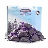 Lavendel Duftsäckchen – 22x Echter Getrockneter Lavendel – Starker Mottenschutz für Kleiderschrank, Schubladen & Auto – Intensiver Natürlicher Duft