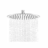 SIMSA-Expert Regendusche Einbauduschköpfe Edelstahl Duschkopf Regenbrause Brausekopf aus Edelstahl mit Anti-Kalk-Düsen poliert Spiegeleffekt hochglänzend (25 cm (rund))