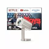 Smart Mini Beamer 4k Heimkino[Integrierte Netflix-App & 30000 Lumen] VOPLLS Verbesserte Version TOF Autofokus/Trapezkorrektur Projektor, WiFi6 Bluetooth FHD 1080P Beamer Outdoor für Handy/PC