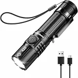 SuperFire LED Taschenlampe Aufladbar 2000 Lumen mit - IPX4 Wassergeschützt, Vollaluminium, 6 Modi, Premium-Lampenperlen mit Überhitzungsschutz für Outdoor, Camping & Notfälle