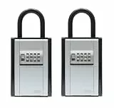 ABUS KeyGarage 797-2er Set - Schlüsselbox mit Bügel zur Befestigung - für Schlüssel oder kleine Wertgegenstände - Schwarz-Silber