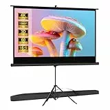 SCREENMAX Projektor-Leinwand für den Außenbereich, mit Ständer, tragbar, für den Innenbereich, 152,4 cm, 16:9, verstellbare Projektionsleinwand mit Tragetasche für Heimkino, Hinterhof, Party,