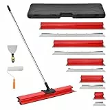 Flächenspachtel Set, Spachtel Werkzeug (20,40,60,80,100cm) Und 86cm-207cmTeleskopstange Mit Adapter, Multifunktionales Glättungsspatel-Kit Für Professionelle Anwendungen