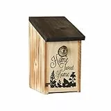 Relaxdays Nistkasten für Meisen & Spatzen, 32 mm, Reinigungsklappe, Holz, Vogelhaus zum Aufhängen, Nisthöhle, geflammt