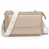 LANXINGLUO kleine umhängetasche Damen Handytasche zum umhängen Damen Crossbody Bag 2,5 cm Abnehmbarer Schultergurt umhängetasche klein hellkhaki