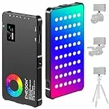 ENEGON RGB Video Light, 4000 mAh wiederaufladbarer Akku, eingebaute LED-Kamera-Licht, volle Farbe, 24 häufige Lichteffekte, CRI≥95 2500-9000 K LED-Videoleuchte mit Powerbank-Funktion.