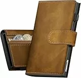 Manmaxim Portmonee Herren Slim Wallet mit Münzfach, RFID Geldbörse Herren Smart Wallet, Kartenetui für 10+ Karten Karten Geldbeutel Portemonnaie Wallets for Men (Braun)