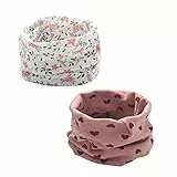2 Stück Loop Kinder Baumwolle Herbst Winter Schal Baby Loop Hals Wärmer Mädchen und Junge (Mädchen A-2)