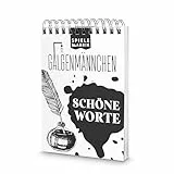 Spiel GALGENMÄNNCHEN | Rate 60 SCHÖNE Worte | Spiele-Klassiker 2.0 | Geschenk für Fans der Deutschen Sprache | Reisespiel | Partyspiel | Wichteln | A6-Block im Abreißkalender-Format