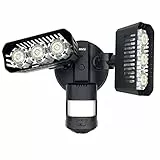 SANSI LED Strahler mit Bewegungsmelder Außen, 2700LM 5000K Tageslichtweiß Superhell Aussenleuchte mit verstellbaren 2 Köpfe, IP65 Wasserdicht Flutlicht Sicherheitsleuchte für Garage, Hof, Schwarz