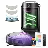 Vexilar W15 Saugroboter mit Wischfunktion und beutelloser Multi-Zyklon-Absaugstation, 10000Pa, LiDAR Navigation, 5 Karten, 180Min Max, 3-in-1 Saug und Wischroboter für Tierhaare, Teppiche, Hartböden