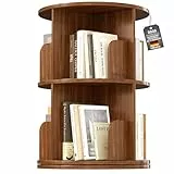 Mihoho Drehbares Bücherregal, Bodenstehendes Bücherregal-Aufbewahrungsregal Mit 2 Ebenen, Lagerregal für Kinder und Erwachsene, multifunktionaler Bücherregal-Organizer (Zwei)