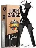Lochzange für Leder [KOMPLETTSET], Locheisen | Lochstanzer als Leder Werkzeug, Lochzange Papier, Gürtel Locher, oder Lochstanze für Stoff, Biothane, Kunstleder etc. Hole Puncher mit Komforthebel