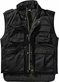 Brandit Individual Wear Herren Ranger Utility Weste - Leicht Gepolsterte Outdoor Full-Zip Ärmellose Jacke mit Stehkragen, Schwarz, Small