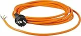 as - Schwabe PUR Baustellen-Anschlussleitung 3 m – Robuste Leitung 230 V, 16 A mit Polyurethan-Außenmantel H07BQ-F 3G1,5 - Schutzkontaktstecker, Ende 30 mm abgemantelt, Orange – IP44-70909
