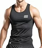 Authentic Gym® AKTIV Tank - Fitness Tank Herren, Funktionelles & schnell trocknendes Tanktop, Workout Gym Muscle Shirt (DE/NL/SE/PL, Alphanumerisch, M, Regular, Regular, Schwarz)
